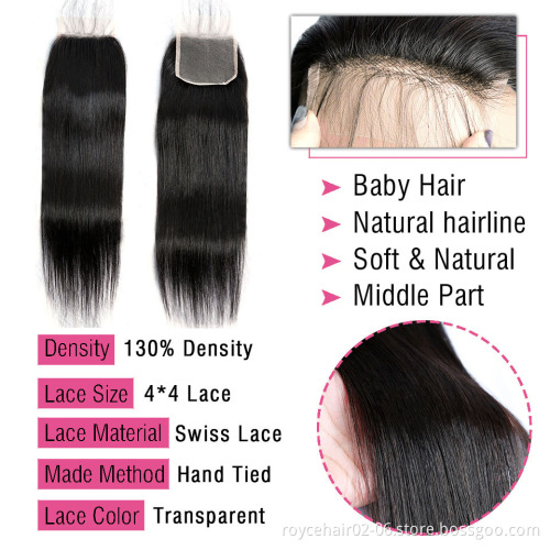 Cheap Price Raw Virgin Remy Hair Extensions Vendor Silky Straight Mink Brazilian Human Hair Bundles with Lace Closure